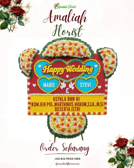 Papan Bunga Pernikahan Nambah Dadi